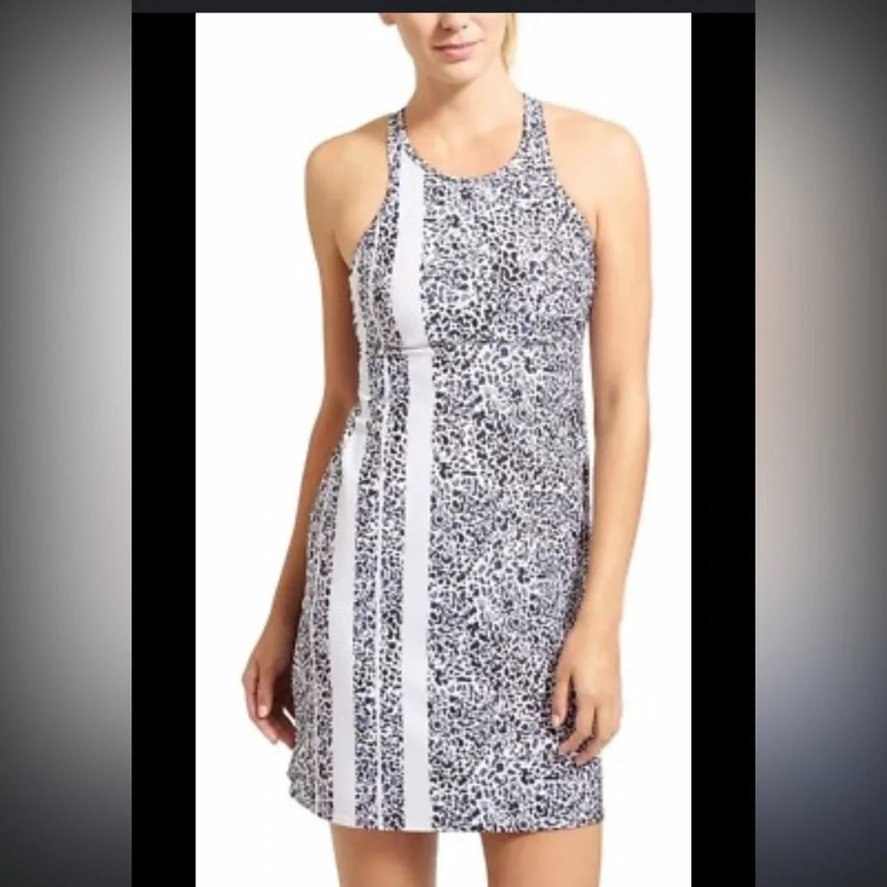 Athleta Zimbabwe‎ High Neck High Neck Swim Navy/White Dress Size 40 B/C